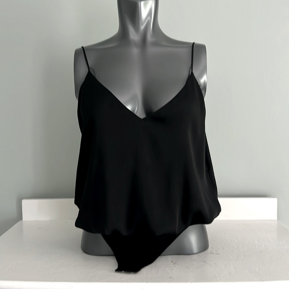 Great wardrobe staple! Black blouse bodysuit.